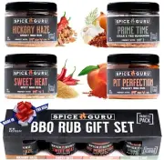 Spice Guru BBQ Rub Gift Set - 4 Pack Flavor BBQ Seasoning Set Grilling