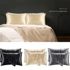 2PCS King 20"x40" Soft Satin Silk Pillowcase for Hair Skin Silk Pillow Cover