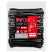 Black Zip Ties 8 Inch(2500 Pack), 65 LBS Tensile Strength, Self-Locking Nylon...