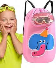 Kids Swim Bag,Summer Swim Drawstring Bag for Kids | Waterproof Back Pack, Large Capacity Outdoor Gear Daypack for Equipment Toy Storage