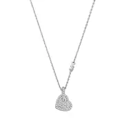Michael Kors Sterling Silver Pave Heart Pendant On Chain