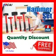 C&T 6-Piece Hammer Set, Fiberglass Handle & Mallet Set, W Shock Reduction Grips