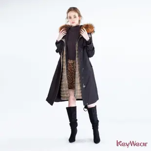 【KeyWear 奇威名品】時尚兩件式風衣羽絨大衣外套