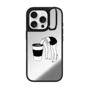 iPhone 16 Pro Mirror Ring Stand Case MagSafe Compatible Coffee, First