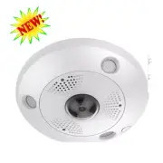 Ultra 12MP HD Vandal-resistant Fisheye Fixed Network Camera with Alarm Speaker
