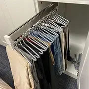 Retractable Pull-Out Closet Valet Rod,Adjustable Wardrobe Clothing Rail,Top Mount Wardrobe Hanger Rack Warm as ever Learned extensively KeYJ