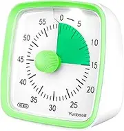 Yunbaoit Visual Timer with Night Light, 60-Minute Countdown Timer for Kids and Adults, Silent Classroom Timer , Time Management Tool for Home, School, or Work (Light Green)