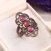 Natural Ruby ring round cut color 925 silver ring,Natural Ruby Gemstone ring