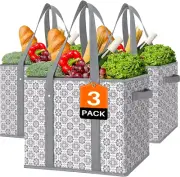 WISELIFE Reusable Grocery Bags [3 Pack],Large Grocery Tote Bag Water Resistant S