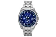 Citizen Eco-Drive Perpetual Calendar GMT Chronograph Stainless Steel Blue Dial Diver's AT9120-89L 200M Men's Watch
