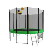 Kahuna Blizzard 8ft Trampoline Green With Basketball Set