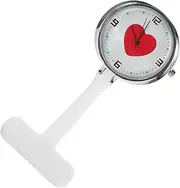 [ANDRESLAD] Nurse Table Rainbow Pocket Watch Daily Watch Watches Fob Watch for Nurses Waterproof Women Watch Light Digital Watch Boutonniere Pins Watch Band Pins for Backpacks Silica Gel White