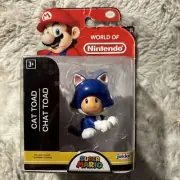 World of Nintendo Super Mario Blue Cat Toad Figurine Package Damage