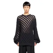 [LANEUS] LANEUS MAN BLACK KNITWEAR Black