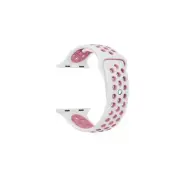 Silicone Watch Band For iWatch (38/40mm) Breathable Flexible Pin/Tuck - White/Ma