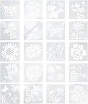 ibasenice Painting Engraving Template - 20PCS Kid Paint Stencils Art Templates for Painting Reusable Drawing Stencils Journal Stencils