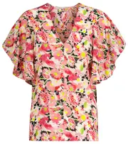 [Stella McCartney] Stella McCartney Floral silk crêpe blouse AU 6 pink