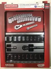 Craftsman 24-Pc Drive Socket And Ratchet Set. Item# 99024 6-Pt MM & Sae MINT