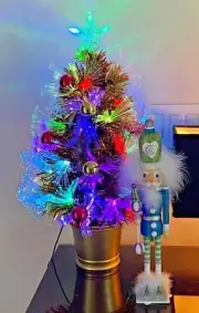 24" FIBER OPTIC LED GOLD Christmas TREE OneHundred80Degrees PreTTy! EM2042 NEW