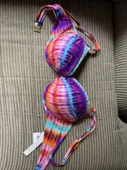 NWT Bleu Rod Beattie Women’s Size 14 Padded D Cup Bikini Top Swimwear Swimsuit