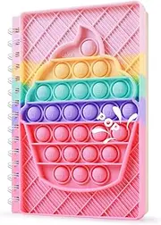 Pop Bubble Notebook Fidget Toy，Baytion Pop Fidget Notebook Dairy A5, Popper Push Bubble Fidget Sensory Toys, Simple Dimple Notedpad Secret Journal Dairy,School Note books for Girls Boys Kids Adults