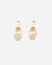 MAYJAI Asymmetric Star Love Pearl Zircon Earrings