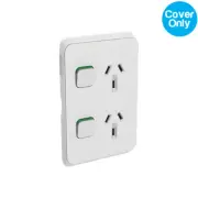 Clipsal Iconic Vertical Double Powerpoint 10A Skin Cool Grey | 3025VC-CY
