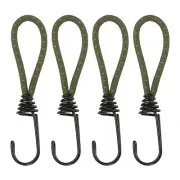 4Pcs Bungee Cord with Hooks 6.3" Rubber Bungee Cords for Outdoor, Green