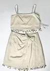 JASON WU Mother Of Pearl Beaded Sea Shell Linen Rayon Crop Top + Skirt SET 2 XS