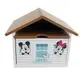 小禮堂 迪士尼 米奇米妮 屋型木質單抽收納盒 積木盒 文具盒 飾品盒 可堆疊 (棕)