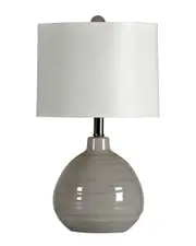 StyleCraft 21.5in Cameron Accent Cool Gray Ceramic Table Lamp