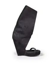 Black Suede Open Toe Wedges