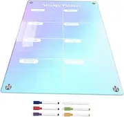 Tofficu Magnetic Labels for Refrigerator Acrylic Weekly Planner for Fridge Daily Planner Magnetic Dry Erase Board