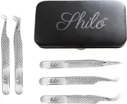 Anti-Slip Diamond Grip False Eyelash Lash Extension ProfessionalTweezers Set x5
