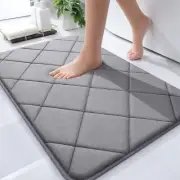 OLANLY Memory Foam Bath Mat 30x20, Ultra Soft and 30" x 20", Medium Grey