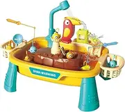 KIDBOT Fishing Game Table Toy with Running Water Children Role Play Electric Pool Outdoor Backyard Activity Pretend Set