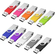 USB 2.0 Flash Drives Thumb Drive, Memory Stick, Pen Drive (Colorful, Pack of 10) (10X 2GB)