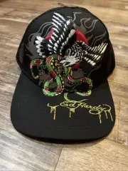 Ed Hardy Mesh SnapBack Eagle Embroidered Hat NWT