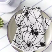 Spider Napkins- Spider Web Napkins- Cloth Napkins- Halloween Napkins- Decorative