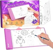 IMAGE Light Up Tracing Pad Pink Drawing Tablet Coloring Board for Kids Children Boys Girls (Includes 10 Traceable Sheets)