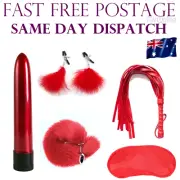 Sex Toy Adult Bullet Vibrator Butt Plug Nipple Whip Blind Fold Games Fun Pack