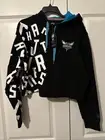 FISLL Charlotte Hornets Jumble Print Crop Hoodie, Women's Size XL, NWT!!!