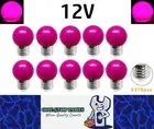 10 x Purple 12v E27 1W LED Bubble Globe Frosted Purple Lens sign party (10pcs)