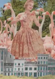 Original Collage Art "Pink Flamingos" by Shark In A Pool Arts 2019