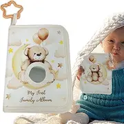 Baby Photo Book - Baby Photo Albums | Cute Bear Design Soft Book | Multifunctional Stars Hooks Picture Books | Portable Multi-functional Picture Album For Crib Stroller House