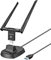 Simplecom NW811v2 AX1800 Dual Band WiFi 6 USB Adapter 802.11ax with 2X 5dBi High Gain Antennas