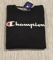 Champion Spell out Sweatshirt Unisex Retro Navy Pullover Crew Neck Small New