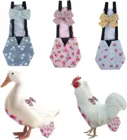 MANON ROSA Chicken Diapers Bantam Hens - Reusable 3-Piece Set with Bow Ties P...
