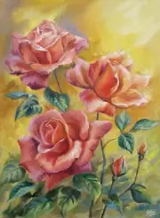 Blooming Roses - DIY Counted Cross Stitch Pattern Needlework