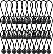 Vashly 30Pack Ball Bungee Cords whit Balls 6 inch Black Heavy Duty Versatile Tarp Tie Down Strap Cord,for Holding Camping Tents Cargo Canopy Pool Cover Holding Wire and Hoses
